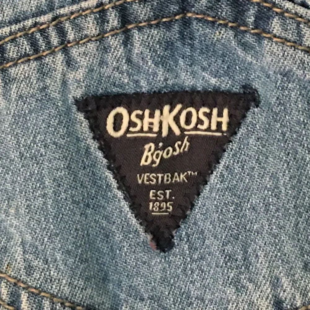 OSHKOSH Felt Logo Denim Overalls | 18M